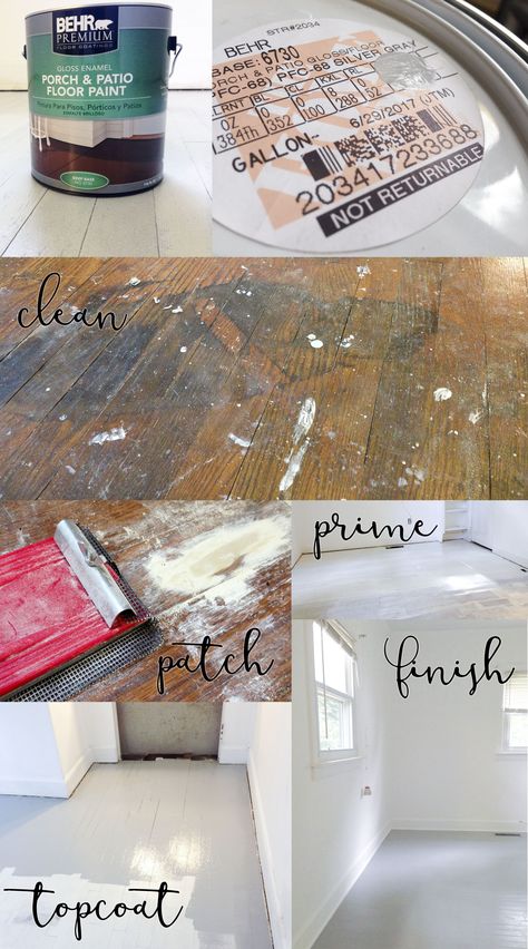 How to paint a damaged wood floor. Ways to increase value of a rental property. Rental Property Remodel, Black Floors, Boutique Motel, Remodel Hacks, Building Shelves, Apartment Things, Apartment Management, Porch Paint, Floor Painting