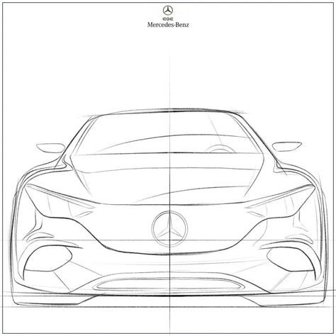 Car Front View Drawing, Mercedes Sketch, Mercedes Drawing, Cup Pong, Rendering Tutorial, Photoshop Rendering, Pong Table, Car Sketch, Car Drawings