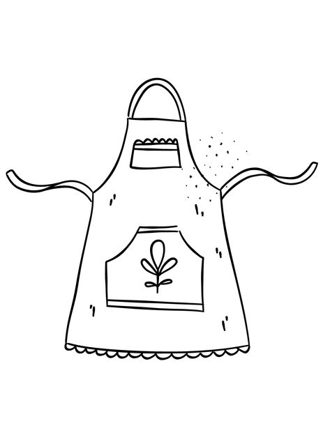 Apron - Lol Coloring Pages Apron Drawing, Cooking Tattoo, Lol Coloring Pages, Fruit Coloring, Lol Coloring, Notebook Decoration, Fruit Coloring Pages, Bakery Menu, Baking Apron