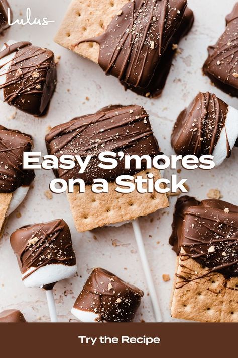 Be the hit of any summer party with delicious, easy s’mores on a stick! Lulus s’mores recipe is one you can make indoors-at home and serve as sweet snacks at your next gathering! These tasty desserts are perfect for summer get-togethers like holiday cookouts, graduation parties, birthdays, bridal showers, and more. Head to Lulus.com to try out the recipe. #lovelulus S'more On A Stick, S’more Sticks, S'mores On A Stick, Smores On A Stick, S’mores On A Stick, Fancy Smores, Smore Sticks, Cabin Bachelorette, Smores Pops