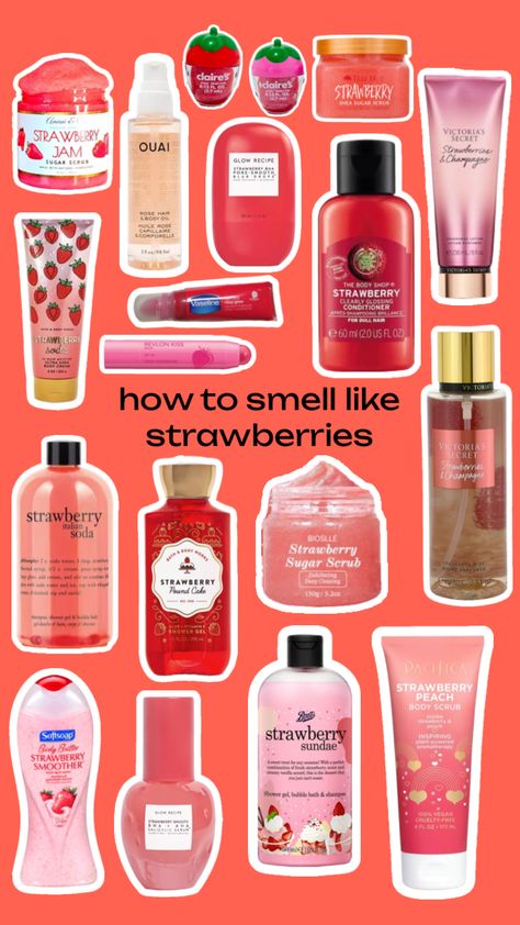 How to smell like strawberries Smell Like Strawberries, Facial Routine Skincare, Bullet Journal Mood Tracker Ideas, Shower Skin Care, Body Smells, Perfect Skin Care Routine, Pretty Skin Care, Bath And Body Care, Body Care Routine