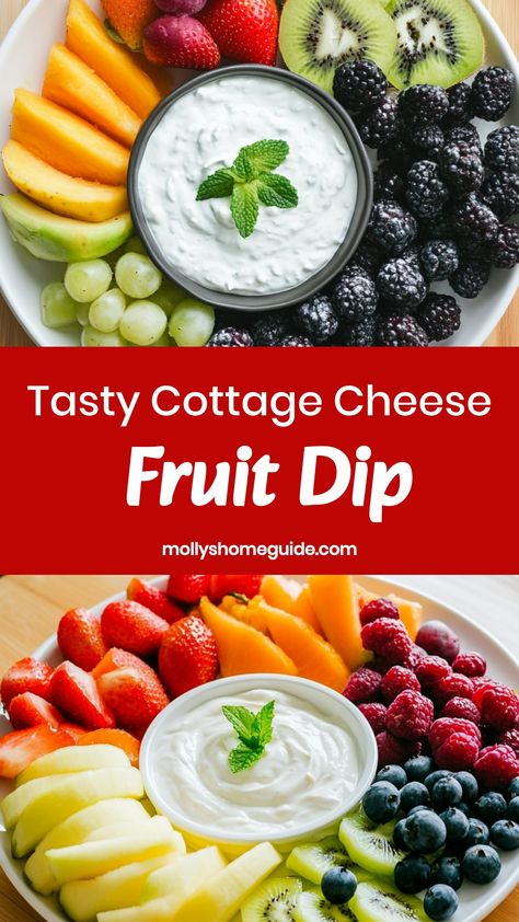 Looking for a tasty and healthy snack idea? Try our delicious cottage cheese fruit dip recipe! This creamy and flavorful dip is the perfect complement to your favorite fruits. It's easy to make and packed with protein, making it a great option for a midday pick-me-up or post-workout treat. Whether you're hosting a gathering or just want something nutritious to enjoy at home, this cottage cheese fruit dip is sure to be a hit with everyone.

Ingredients
1 cup cottage cheese (4% fat)
2 tablespoons Cottage Cheese Fruit Dip, Cool Whip Fruit Dip, Cottage Cheese Fruit, Low Calorie Pancakes, Fruit Dip Recipe, Fruit Dips Recipes, Cottage Cheese Pancakes, Cottage Cheese Recipes, Fruit Dip