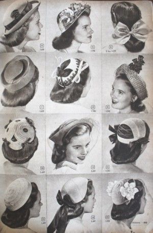 1940s fashion. These 1940s hats ad shows the styles teenagers would have worn. #HatsForWomenVintage 40s Mode, Teenage Fashion Trending, 1940s Women, 1940s Woman, 1940s Hats, 1940s Hairstyles, Fashion 1940s, Fashion Teenage Girls, Teenage Fashion