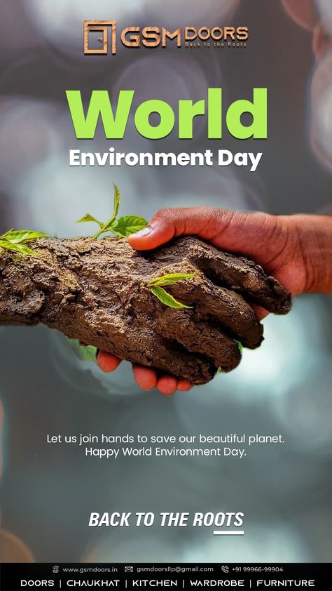 World Environment Day is a reminder that we must take good care of Earth. Let's promise to make our planet greener for us to enjoy life. Happy World Environment Day! #GSMdoors #WorldEnvironmentDay #worldenvironmentday2022 #environmentday #OnlyOneEarth #nature #savenature #savetheenvironment #green #greenary #greenplanet #gogreen World Nature Day, Happy World Environment Day, Medical Website Design, Photoshop Tutorial Typography, World Earth Day, Photoshop Tutorial Design, Graphic Design Ads, Environment Day, Easy Canvas Art