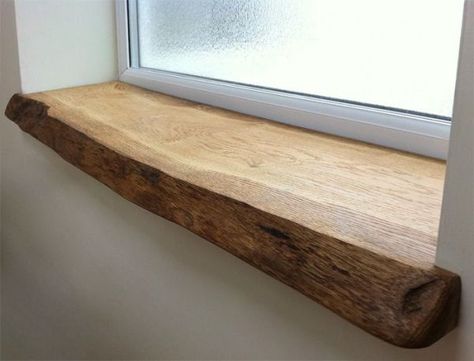 live edge wood, window, sill, natural Oak Window Sill, Wooden Window Sill, Wood Window Sill, Oak Windows, Window Ledge, Wooden Windows, Wood Windows, Live Edge Wood, Into The Woods