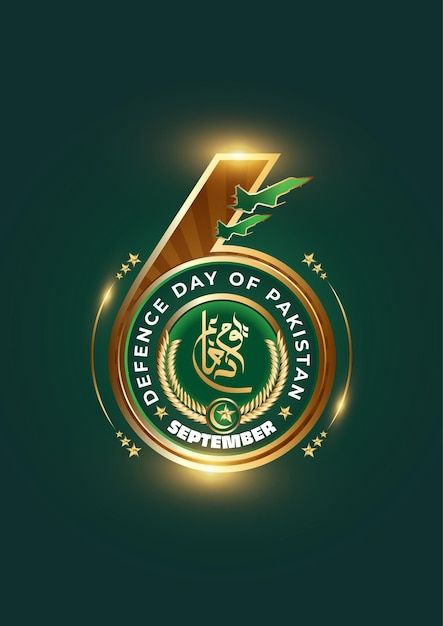 6 september defence day of pakistan with... | Premium Vector #Freepik #vector #logo #abstract #design #green Pakistan Defence Day Posters, 6september Defence Day, Defence Day 6 September Decoration, Defence Day Pakistan Drawings, 6 September Defence Day Pakistan, Pakistan Drawing, September Decorations, Pakistan Defence Day, Ramzan Images