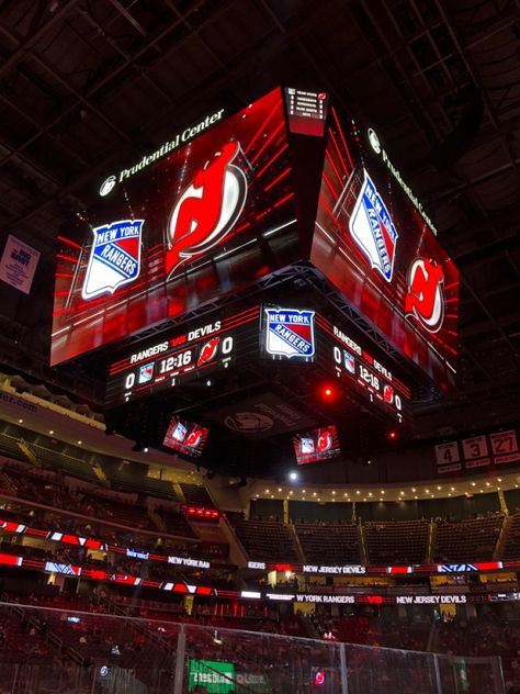 Nj Devils Hockey, New Jersey Devils Aesthetic, New Jersey Devils Wallpaper, Nj Devils, Hockey Arena, Prudential Center, Devil Aesthetic, Jack Hughes, Team Wallpaper