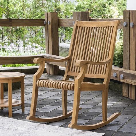 Rocking Chair Outdoor, Porch Rocking Chair, Teak Rocking Chair, Wood Porch, Rocking Chair Porch, Wood Rocking Chair, Patio Rocking Chairs, Chair Outdoor, Rocker Chairs