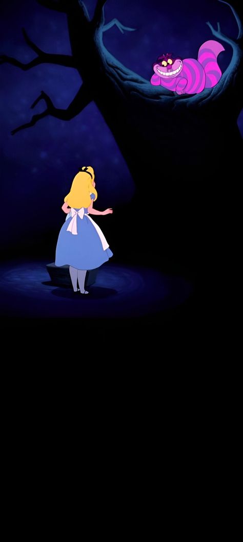 Dark Alice In Wonderland Background, Cheshire Cat Disappearing, Alice And The Cheshire Cat, Alice In Wonderland Woods, Alice In Wonder Land Wallpaper, Alice In Wonderland Homescreen, Cheshire Cat Wallpaper Aesthetic, Disney Alice In Wonderland Wallpaper, Alice In Wonderland Lockscreen