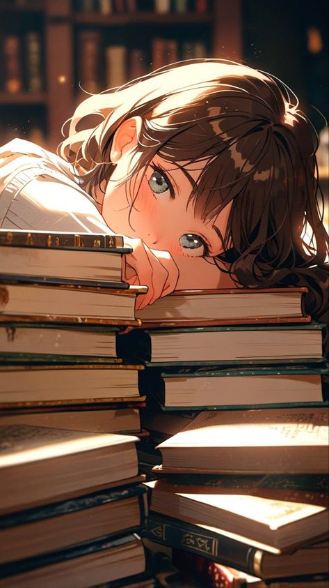 Anime Book Aesthetic Wallpaper, Anime Reading Book Aesthetic, Study Art Anime, Reading Is Fun, Animated Pics, Abstract Art Images, Best Anime Drawings, Images Kawaii, Girly Art Illustrations