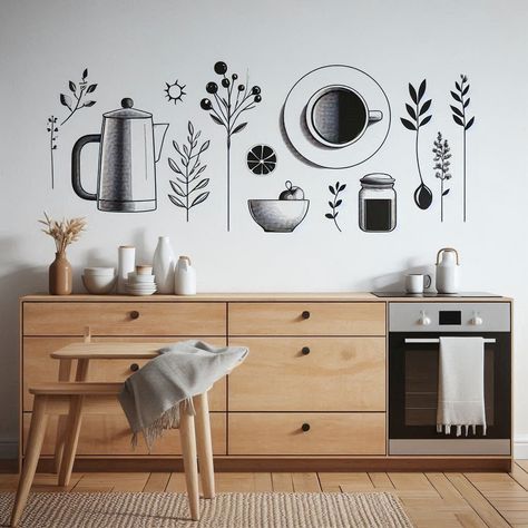 Wall Kitchen Decor Ideas Kitchen Mural Ideas, Kitchen Wall Decorating Ideas, Kitchen Mural, Kitchen Metal Wall Art, Wall Decorating Ideas, Wall Decorating, Kitchen Walls, Wall Kitchen, Chalkboard Wall