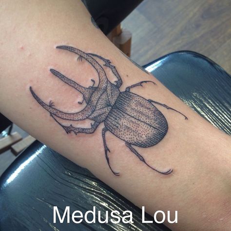 Atlas Beetle Tattoo by Medusa Lou Tattoo Artist - medusaloux@outlook.com Atlas Beetle Tattoo, Atlas Beetle, Beetle Tattoo, Art Nouveau Tattoo, Nouveau Tattoo, Diy Clothing, Tattoo Inspo, Character Creation, Tattoo Artist