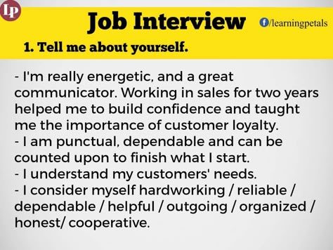 Tell me about yourself. Job interview. Tell Me About Yourself, Job Interview Answers, Interview Help, Job Interview Preparation, Job Interview Advice, Interview Answers, Interview Advice, Job Advice, Job Info