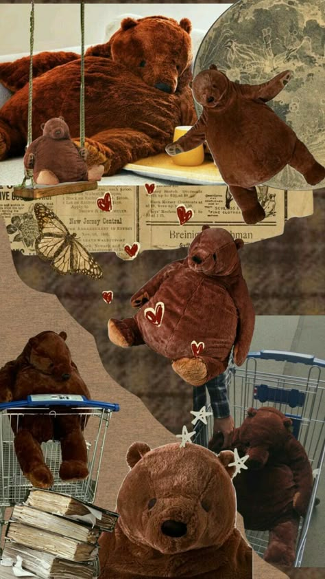 Djungelskog Tattoo, Djungleskog Wallpaper, Djungelskog Wallpaper, Ikea Bear Aesthetic, Djungelskog Aesthetic, Ikea Djungelskog, Djungelskog Bear, Ikea Bear, Vintage Ikea