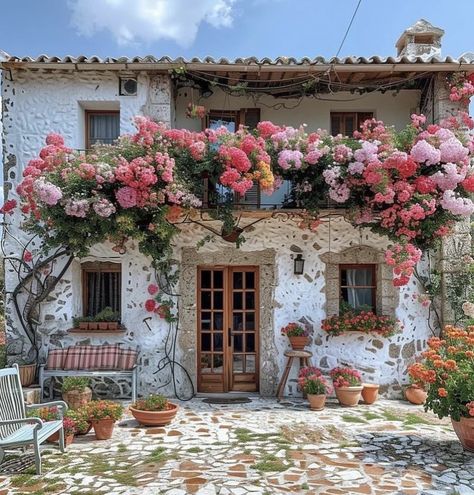 Meditarian House, Architectural Painting, Cob Homes, Stone Cabin, Basic Drawing, Dream Cottage, Happy Soul, Unique Buildings, House Plants Decor