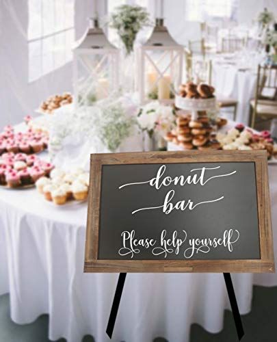 Amazon.com: Wedding Donut Bar Welcome Decal for Sign Customized Personalized V1 Wall Decal- CUSTOM DECAL ONLY SIGN BOARD NOT INCLUDED- Vinyl Stickers Weddings Signs Chalkboard Mirrors rustic wooden sign: Gateway Wedding Donut Display, Wedding Mirror Decor, Wedding Donut Bar, Donut Table, Chalkboard Mirror, Donut Bar Wedding, Donut Display, Buffet Wedding, Wedding Donuts