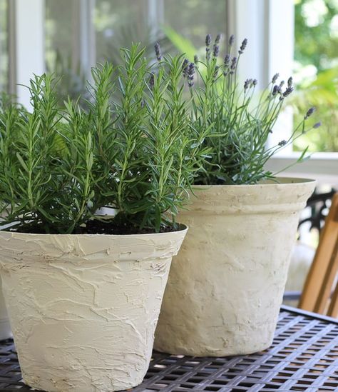 How to Make a Plastic Planter Pot Look Like Aged Stone Artificial Planter Ideas, Cheap Plant Pots, Paint Garden Pots, Hypertufa Planters, Patio Vibes, Painting Pots, Cement Flower Pots, Cement Molds, Diy Concrete Planters