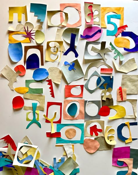 Jane Davies Art, Collage Shapes, Mini Collage, Diy Paper Art, Jane Davies, Wall Art Collage, Shape Collage, Cut Out Art, Collage Art Projects