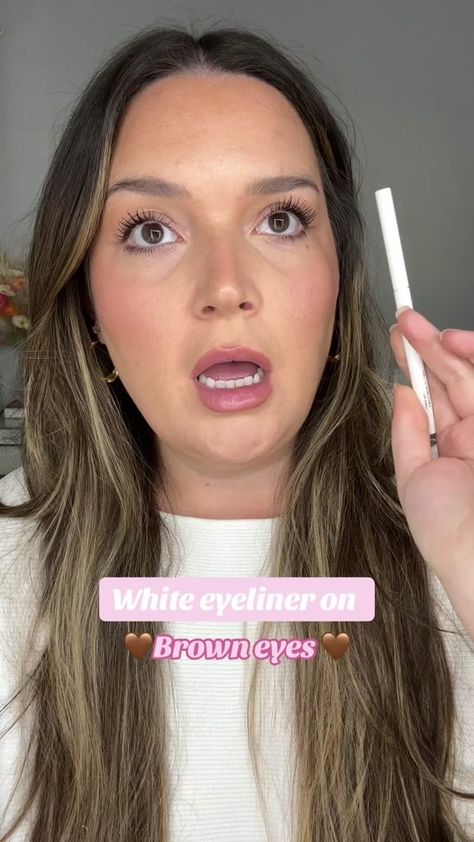 Eyeliner tips - everytime i try white eyeliner on my waterline i look ... | white eyeliner | TikTok White Eyeliner Makeup Simple, White Eyeliner Makeup Waterline, White Eyeliner Under Eye, Water Line Eyeliner, White Waterline Makeup, White Eyeliner Waterline, White Waterline, Eyeliner Under Eye, Bottom Eyeliner