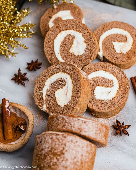 Fluffy Cinnamon Cake Roll with Cream Cheese Frosting Recipes Dairy Free, Refined Sugar Free Recipes, Cinnamon Cake, Cinnamon Roll Cake, Cashew Cream, Cinnamon Swirl, With Cream Cheese Frosting, Creamy Cheese, Cake Roll