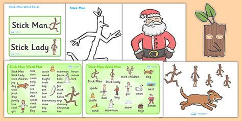 Stick Man Primary Resources, story sack, Julia Donaldson, family Stickman Julia Donaldson, Stickman Activities, Polar Express Activities, The Enormous Crocodile, Conversation Starters For Kids, Story Sack, Counting To 20, Felt Boards, Lesson Activities