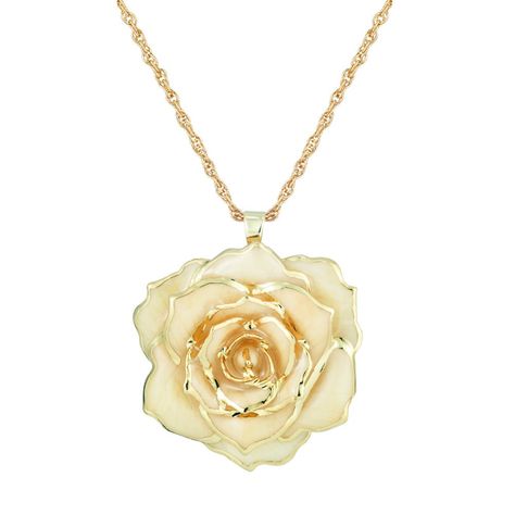 ZJchao 30mm Golden Necklace Chain with 24k Gold Dipped Real Rose Pendant Gift for Women Feminine Necklace, Antler Necklace, Branch Necklace, Real Rose, Real Gold Jewelry, Golden Necklace, Amazing Gifts, Rose Pendant, Leaf Jewelry