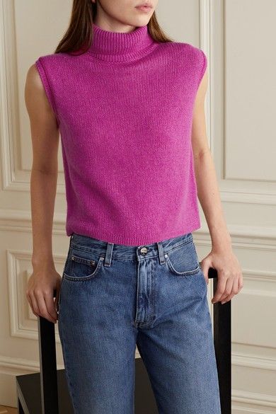 Khaite Jeans, Gray Cashmere, Sandy Liang, Cupcakes And Cashmere, Cashmere Turtleneck, Marine Serre, Bra Straps, Open Knit, Knit Fashion