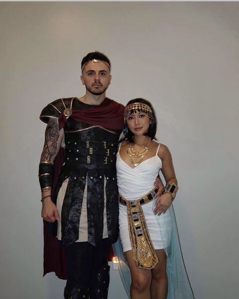 Elaborate Couples Costumes, Greek Halloween Costumes Couples, Historical Couples Costumes, Greek God And Goddess Costume Couple, Couples Halloween Costume Ideas Creative, Creative Couples Costumes, Couple Costume Ideas, Cleopatra Halloween Costume, Fortune Teller Costume