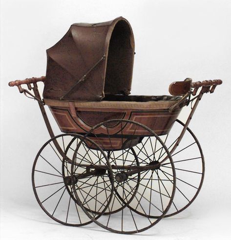 English Victorian misc. furniture baby carriage/crib/cradle pine Vintage Baby Gear, Vintage Pram, Baby Buggy, Prams And Pushchairs, Pram Stroller, Dolls Prams, Victorian Furniture, Victorian Decor, Baby Carriage