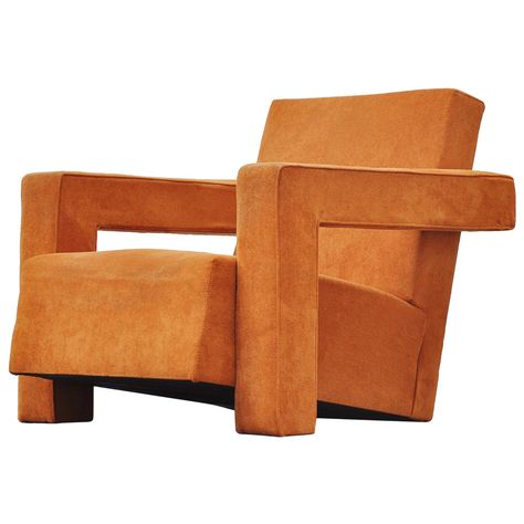 Gerrit Thomas Rietveld "Utrecht" Chair for Metz & Co., 1935 | From a unique collection of antique and modern lounge chairs at https://www.1stdibs.com/furniture/seating/lounge-chairs/ Utrecht Chair, Arm Chair Corner, Blue Dining Room Chairs, Cozy Furniture, Upholstered Chair, Black Chair, Art Chair, Blue Chair, Modern Lounge Chairs