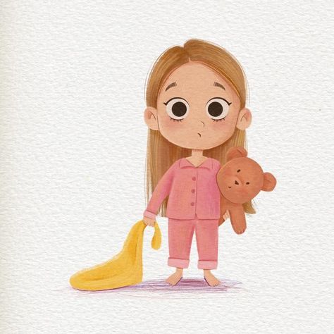 Sleepy Illustration Cute, Sleepy Drawing, Sleepy Illustration, Sleepy Character, Sleepy Cartoon, Kidlit Art, Book Illustration Design, Hair Illustration, Children Sketch