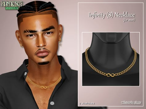 The Sims Resource - Sims 4 - Necklaces - WisteriaSims - For Men - Infinity (8) Necklace for men Sims 4 Nails, Sims 4 Men Clothing, Sims 4 Male Clothes, Sims 4 Tsr, Sims 4 Challenges, Sims 4 Cas Mods, Free Sims 4, Sims 4 Cc Makeup, Sims 4 Cc Skin