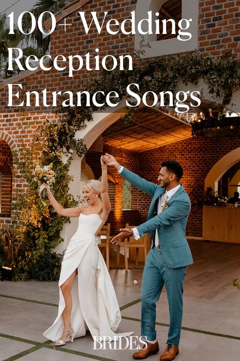 Looking for wedding entrance songs? Here are 100 classic, modern, and fun tunes for the wedding party's grand entrance at the wedding reception. // Photo: Sarah Anne Photography Entrance Songs For Bride And Groom, Bridal Party Walk In Songs Reception, Entrance Songs For Wedding Party, Wedding Party Introduction Songs, Bridal Party Reception Entrance Songs, Grand Entrance Wedding Songs, Bride And Groom Entrance Songs, Bridesmaid Entrance Songs, Bridal Party Entrance Songs