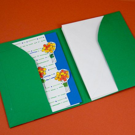 Make a pocket folder for your handmade greeting cards then slip cards and envelopes inside. Printable patterns included plus digital paper ribbon download How To Make Paper Folder, Easy Pocket Card, Diy Paper Folder, Paper Folder Design, Card Envelope Design, Pocket Folder Diy, Pocket Folder Template, Handmade Folder, Greeting Card Holder