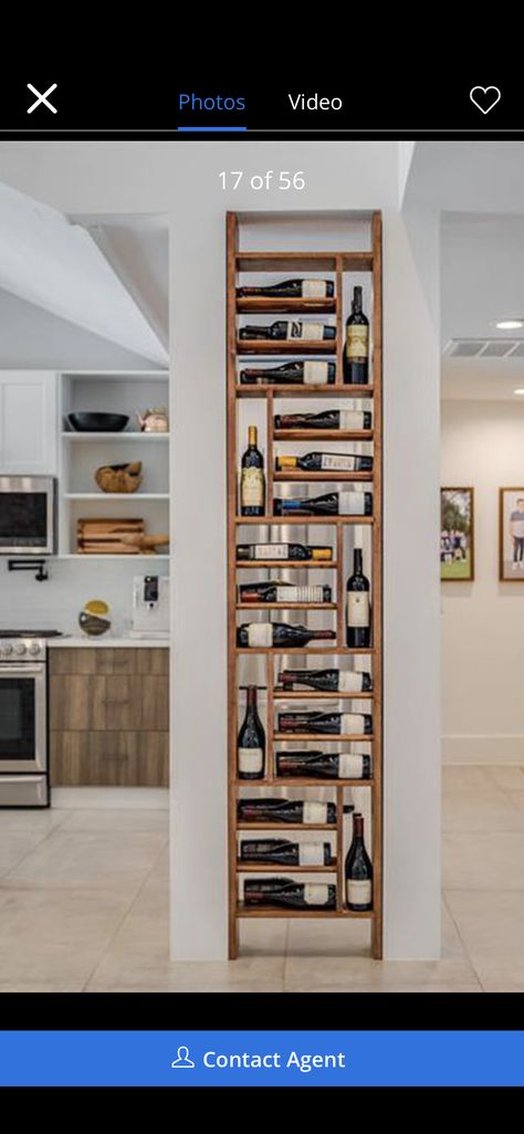 Built In Wine Storage Cabinet, Custom Wine Rack Built In, Recessed Wine Wall, Bookcase Wine Bar, Wall Mounted Wine Storage, Wine Rack Display Ideas, Room Divider Wine Storage, Apartment Wine Storage, Kitchen Wine Display