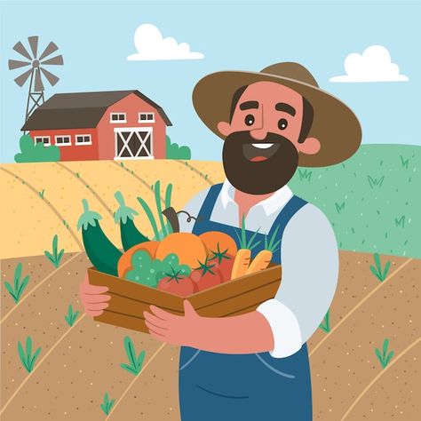 Farming Illustration, Coffee Shop Design, Pizza Party, Organic Farming, Labour Day, Graphic Resources, Shop Design, Origami, Vector Free