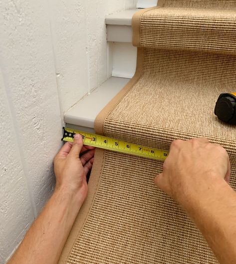 How To Install A Stair Runner | Young House Love Sisal Stair Runner, Striped Stair Runner, Stair Runner Installation, Staircase Remodel, Staircase Makeover, Stair Remodel, Young House, Young House Love, Diy Stairs