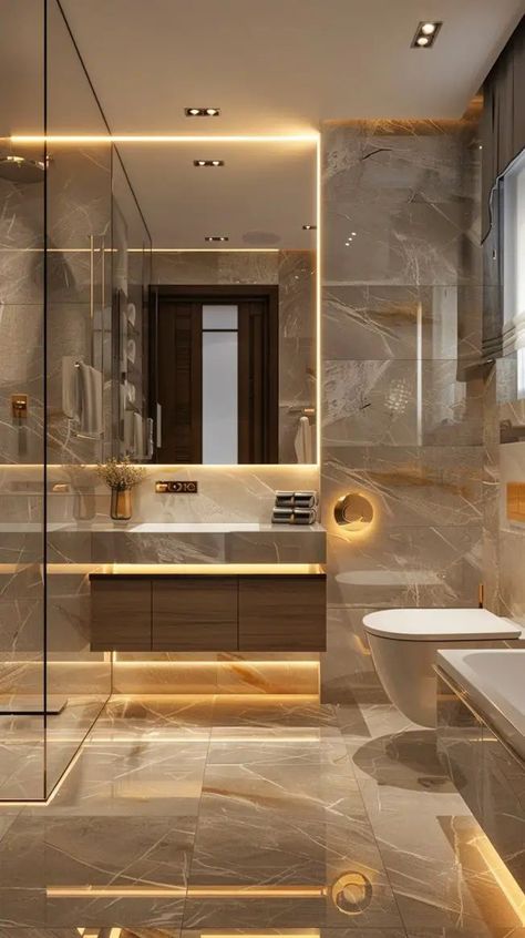 Interior Bathroom Design, Interior Design Bathroom, Modern Bathroom Ideas, Modern Luxury Bathroom, Bathroom Inspiration Modern, Interior Bathroom, Suite Bathroom, Bathroom Decor Luxury, Washroom Design