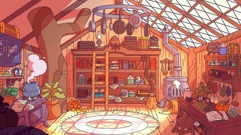 Witch Kitchen Illustration, 3d Karakter, Bg Design, Isometric Art, Background Drawing, Cartoon Background, Animation Background, Environment Concept Art, Environmental Art