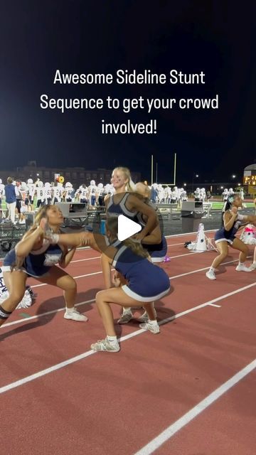 Cheerleading Coaching Center on Instagram: "Here is an Awesome sideline cheerleading stunt sequence to get the crowd excited!  @dt_cheerleading   Comment what your favorite sideline activity is?  Stunt sequences, do you use signs, do you have different uniforms for special occasions? ⭐️⭐️⭐️⭐️⭐️ ATTENTION CHEERLEADING COACHES:   Would you love some help with your season?  How about ALL of your curriculum in 1 place - including Music?!   Now is the time to check out the Cheerleading Coaching Center TODAY and let us help you make your season more Productive, Easier and More FUN!!!   Get your FREE access for 24 hours to Check it ALL out at CheerleadingCOACHINGCenter.com - Link in Bio 📣👍😊  🌟🌟🌟🌟🌟 #CheerandDanceOnDemand #CheerleadingOnDemand #LearnToCheerAtHome #cheer #cheerleader #cheerl Partner Stunts Cheerleading, Jv Cheer Stunts, Cheer Stunt Ideas, Level 1 Cheer Stunts, Stunt Sequence, Easy Cheerleading Stunts, Cheer Stunting, Cheer Tiktoks, Cool Cheer Stunts