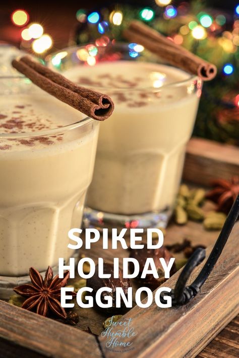 Pumpkin Pie Martini Recipe, Eggnog Cocktail Recipe, Eggnog Recipe Spiked, Alcoholic Eggnog, Eggnog Drinks, Eggnog Recipe Homemade, Holiday Eggnog, Spiked Eggnog, Homemade Alcohol