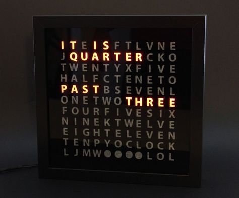 Word Clock, Arduino Projects Diy, Clock Diy, Computer Education, Led Matrix, Easy Build, Ikea Frames, Arduino Projects, Diy Clock