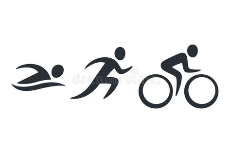 Triathlon activity icons. Swimming, running, bike. Simple sports pictogram set. Isolated vector logo vector illustration Swim Bike Run Tattoo, Triathlon Logo Design, Running Tattoo Ideas, Run Tattoo, Ironman Triathlon Motivation, Ironman Triathlon Tattoo, Cycling Illustration, Running Man Logo, Running Icon