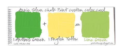 Colorways: Color Studies/Green/Lime Green Annie Sloan Chalk Paint Furniture, Yellow Painted Furniture, Colour Wheels, Anne Sloan, Annie Sloan Chalk Paint Colors, Chalk Prints, Antibes Green, Annie Sloan Colors, Chalk Paint Colors