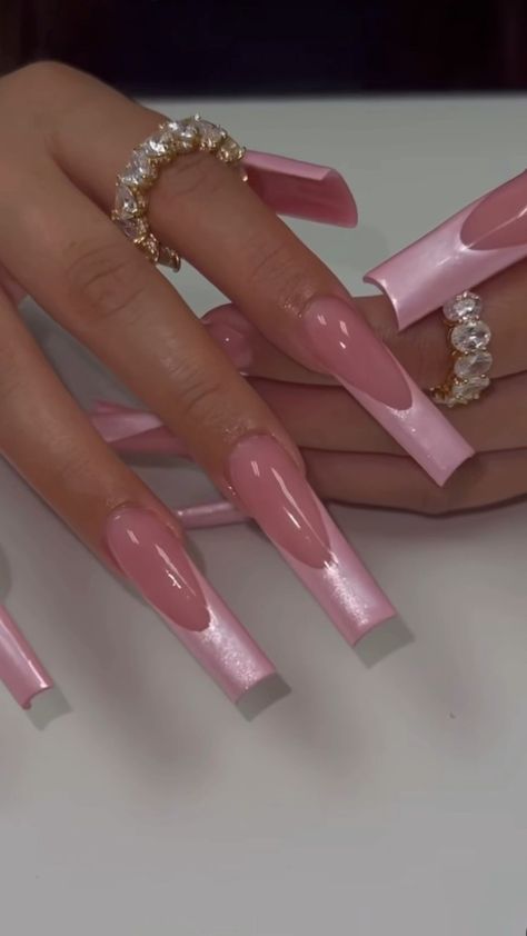 thenailconnection on Instagram: Pink on Pink 💗💗💗 🎥: @styledbyailani . . . . #nailstyle #nailsdesign #nails2inspire #pinknails #pinklover #longnails #xlnails… Xl Long Acrylic Nails Square French Tip, Xl Acrylic Nails Coffin, Nails Long Pink, Pink Ballerina Nails Long, Simple Long Pink Nails, Xl Ballerina Nails, All Pink Acrylic Nails, Xl Long Acrylic Nails Pink, Pink Acyrilics Nails