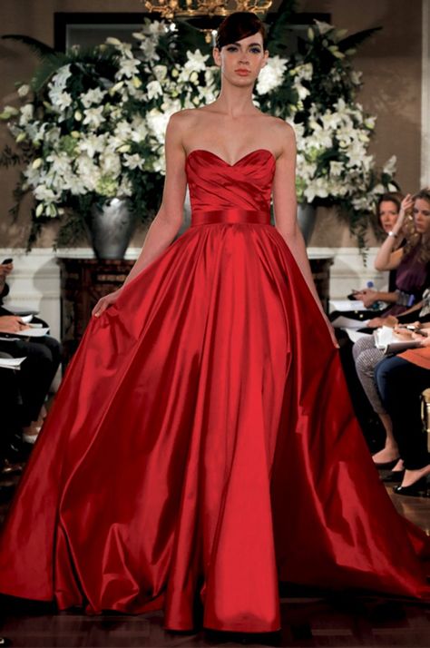 silk taffeta romona keveza | Romona Keveza Luxe Evening Collection: Spring 2013 Colored Wedding Gowns, Romona Keveza, Colored Wedding Dress, Red Wedding Dress, Red Wedding Dresses, Pant Suits, Reception Dress, Gorgeous Gowns, Red Wedding