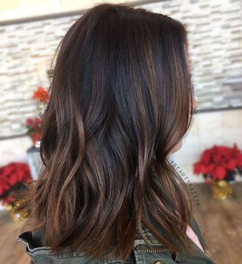 Chocolate and Bronze Highlights for Black Hair Chocolate Brown Hair Color Ideas, Dark Chocolate Hair, Brown Hair Color Ideas, Bronze Highlights, Chocolate Brown Hair Color, Hair Color Chocolate, Choppy Layers, Brown Hair Dye, Chocolate Hair