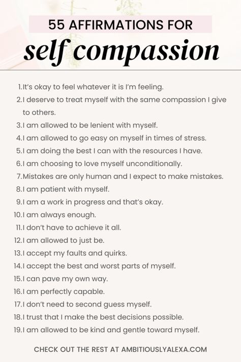 Lightworker Spirituality, 2023 Affirmations, Affirmation Examples, Self Compassion Quotes, Compassion Quotes, Journal Inspiration Writing, Comfort Words, Morning Mantra, Christian Affirmations