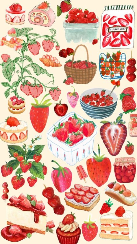 Confira os shuffles de sophiavlin strawberry collage #moodboard #strawberry #pink #red #aesthetic #iphonewallpaper Strawberry Collage, Pink Red Aesthetic, Fruit Collage, Collage Moodboard, Strawberry Pink, Fruit Wallpaper, Phone Wallpaper Patterns, Cute Patterns Wallpaper, Art Collage Wall