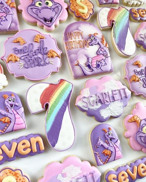 Figment Birthday Party, Figment Cake, Shirt Reference, Figment Disney, Disney Gear, Disney Cookies, 2024 Kitchen, Epcot Food, Reference Pics